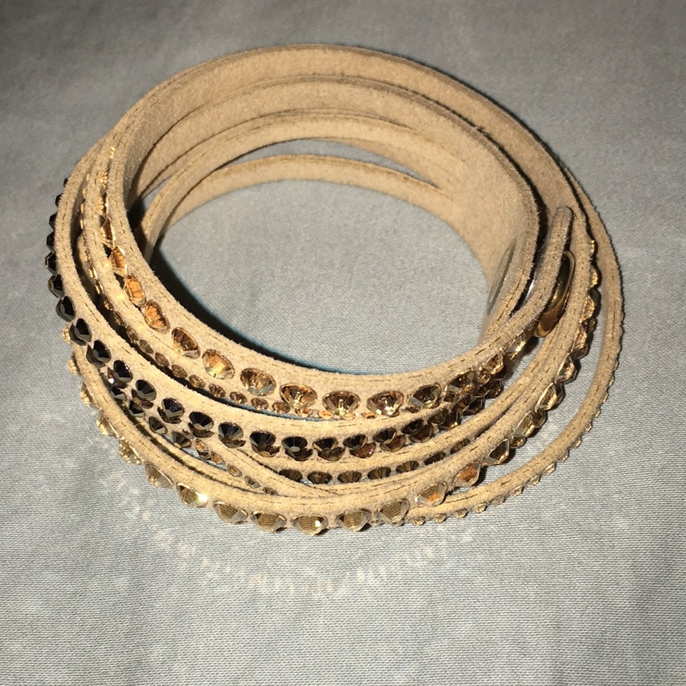 Swarovski Crystal & suede  double wrap bracelet